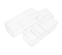 PET Boîte de Rangement Maquillage Transparente Empilable | Compartiments Intégrés, Couvercle Inclus, Structure Rigide, pour Bureau, Salle de Bain et Dortoir