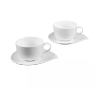 PETALE Déjeuner 55 vec sous-tasse en porcelaine blanche - Les 2 TABLE PASSION