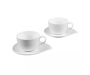 PETALE Déjeuner 55 vec sous-tasse en porcelaine blanche - Les 2 TABLE PASSION