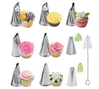 Pétale Douille Patisserie, 10 pièces douille patisserie douille fleur kit patisserie gateau en acier inoxydable Douille Pétale de Fleur pour desserts DIY Cupcake