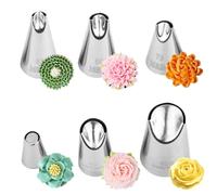Pétale Douille Patisserie, 6 pièces douille patisserie douille fleur kit patisserie gateau en acier inoxydable Douille Pétale de Fleur pour desserts DIY Cupcake