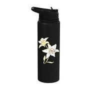 Pétales de fleurs de lys blanc floraison artistique amoureux des fleurs Stainless Steel Insulated Water Bottle