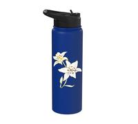 Pétales de fleurs de lys blanc floraison artistique amoureux des fleurs Stainless Steel Insulated Water Bottle