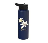 Pétales de fleurs de lys blanc floraison artistique amoureux des fleurs Stainless Steel Insulated Water Bottle