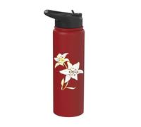 Pétales de fleurs de lys blanc floraison artistique amoureux des fleurs Stainless Steel Insulated Water Bottle
