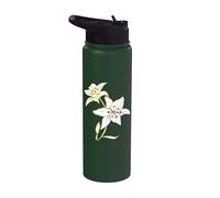Pétales de fleurs de lys blanc floraison artistique amoureux des fleurs Stainless Steel Insulated Water Bottle