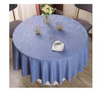 PETBNA Nappe Ronde Anti-Taches en PVC Bleu Clair Diamètre 240cm Convient aux Tables Rondes de diamètre 170-180cm