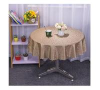 PETBNA Nappe Ronde Anti-Taches en PVC Imperméable à l'eau Facile à Nettoyer Marron Scuro Diamètre 220cm Convient aux Tables Rondes de diamètre 150-170cm