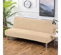 PETCUTE Housse Clic Clac Housse Canape Lit Extensible Anti-Taches Couvre Protection canapé sans Bras Beige