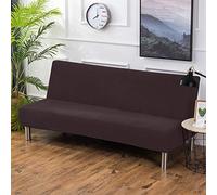 PETCUTE Housse Clic Clac Housse Canape Lit Extensible Anti-Taches Couvre Protection canapé sans Bras Marron foncé