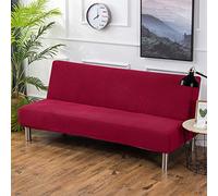 PETCUTE Housse Clic Clac Housse Canape Lit Extensible Anti-Taches Couvre Protection canapé sans Bras Vin Rouge