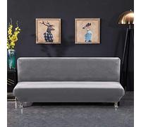 PETCUTE Housse Clic Clac Housse Canape Lit Extensible Anti-Taches Housse bz Housse de canapé sans Bras Gris