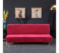 PETCUTE Housse Clic Clac Housse Canape Lit Extensible Anti-Taches Housse bz Housse de canapé sans Bras Vin Rouge