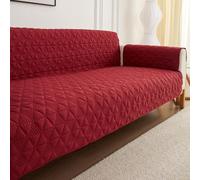 PETCUTE Housse de Canapé Imperméable Revêtement de Canapé Protege Canape,Housse pour Canapé avec Sangles élastiques,Couverture de Protection de Canapé,Lavable,Protège-Meubles(Rouge Vin,3 Places)
