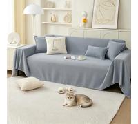 PETCUTE Housse de Canapé,Protection Sofa Polyvalent,Jeté de Canapé XXL Lavable,Protection Anti-Poils d’Animaux,Housse Universelle Four Seasons,Décoration Intérieure,pour Le Salon,Gris clair,180*280cm