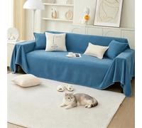 PETCUTE Housse de Canapé,Protection Sofa Polyvalent,Jeté de Canapé XXL Lavable,Protection Anti-Poils d’Animaux,Housse Universelle Four Seasons,Décoration Intérieure,pour Le Salon,Bleu,180 * 230cm