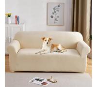 PETCUTE Housses de canapé Extensible Housse Canapé Velours 2places épais Couvre canapé couvertures Protecteur de Canape Beige