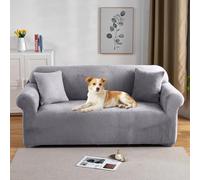 PETCUTE Housses de canapé Extensible Housse Canapé Velours 3 Places épais Couvre canapé couvertures Protecteur de Canape Gris