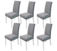 PETCUTE Housses de chaises Extensibles Housse Chaise Salle à Manger Elastique Protege chaises Salle a Manger Antidérapante Gris Lot de 6