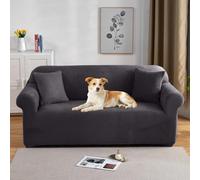 PETCUTE Housses de Fauteuil épaisse en Velours Housse de canapé Extensible Couvre Fauteuil Gris foncé
