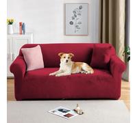 PETCUTE Housses de Fauteuil épaisse en Velours Housse de canapé Extensible Couvre Fauteuil Vin Rouge