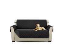 PETCUTE Luxe matelassé Chaise Housse canapé Protecteur canapé Housse pour Animaux de Compagnie Extra Doux Toutes Tailles Noir Deux Places