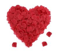 PETERMALLON Lot de 1200 pétales de roses, faux pétales de roses en forme de coeur, décorations de table, décoration romantique de mariage, belle chambre, décoration d'anniversaire (rouge foncé)