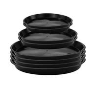 PETERMALLON Lot de 8 Soucoupe Pot Fleur Rond, coupelle Pot de Fleur, Soucoupe Pot Plantes, 3 Tailles, 20 cm, 25 cm, 30 cm, Noir, réutilisables, pour Le Jardin, Le Balcon, Le Salon