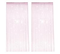 PetGlimmer 2 Pièces Rideau a Fil, 100 X 200 cm Pailleté String Porte | Rose Anti Mouche Décoration Rideau de Perles, Cloisons de Salon Chambre Rideau a Frange pour Mariage et Décoration de Fenêtre