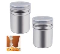 PetGlimmer 2 Pièces Saupoudreuse Cacao, Saupoudreuse Sucre Glace | Tamis Farine en Acier Inoxydable, Secoueur Tamiseur avec Couvercle, Sucrier pour Sucre en Poudre, Boite a Sucre pour Cacao