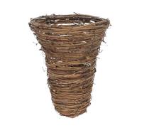 Petit Abat-jour en Osier Tressé, Rustique, Boho, Marron | Fait Main en Osier, Fer et Rotin, Accents Cuivre, pour Appliques Murales, Remplacement D’ampoule