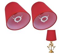 Petit abat-jour ensemble de 2, abats-jour, abat jour lampe sur pied, abat jour lampe chevet, lustre mini abat-jour abat-jour pour lampes abat-jour en tissu tonneau, 11,2x15,2x14cm/4,4x6,0x5,5in(Rouge)