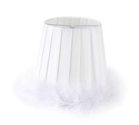 Petit abat-jour lot de 6, abat-jour en tissu plume baril clip sur ampoule pour lampe de table et lampadaire, abat-jour beige nordique Art déco lustre Abat-jour