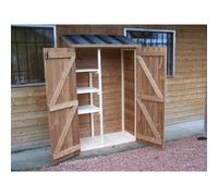 Petit abri de jardin bois avec 3 étagères en thermo chauffé - THEORA