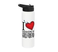 Petit ami marrant, amour, provocation, petite amie, humour Stainless Steel Insulated Water Bottle