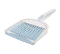 Petit Balai et Pelle Compacte pour Bureau et Tente, Bleu | Balayette Intégrée, Manche Ergonomique, Poils Doux en Plastique, Nettoyage Soigné Table et Clavier
