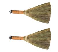 Petit Balai Paille de Riz 2 Pièces en Herbe pour Nettoyage | Outil de Nettoyage de Bureau, Pratique pour Chambre, Rangement Facile, Finition Soignée, Usage Domestique