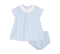 Petit Bateau Robe bébé en coton manches courtes et son bloomer, rayés