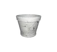 Petit Cache Pot ou Jardinière Façon Poterie Ancienne en Terre Cuite Ton Pierre 10x13x13cm