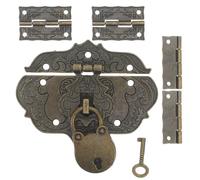 Petit Cadenas Décoratif en Alliage Forme Ours avec Clés pour Boîte en | Finition Antique Mate Café, Trous Prépercés au Fond, Verrouillage à Moraillon, Usage pour Coffret et Rangement