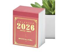 Petit Calendrier 2026 - Agenda Portable Déchirable | Calendrier 365 Jours 2026 Planificateur | Pour Bureau École, Voyage, Réunion Étudiant Professeur Noël Nouvel An