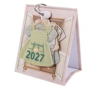 Petit Calendrier de Bureau 2027 Rose, Chevalet Mensuel à Poser | Papier Offset Recto Verso, Base Élargie, Stable, pour Écoles et Petit Espace