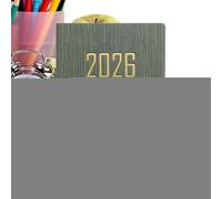 Petit calendrier de planification 2026, calendrier papier de planification A7 - 365 jours version anglaise petit planificateur | Pour les objectifs de l'horaire Budget Notes Travail École Étudiant