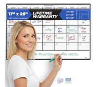 Petit calendrier mural effaçable à sec pour bureau, 43,2 x 66 cm, réutilisable pour le bureau, le mois familial, écrire un planning mensuel, tableau blanc roulé, tableau blanc roulé, calendrier de