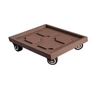 Petit chariot à roulettes pour pot de fleurs carré, chariot roulant, soucoupe, chariot de transport, palette, facile à déplacer, capacité de charge maximale 75 kg (couleur : marron, taille : 28 cm)