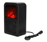 Petit chauffage d'appoint silencieux avec effet de flamme 3D réaliste. Mini cheminée électrique avec réglages de chaleur ajustables et design