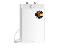 Petit chauffe-eau AEG résistant à la pression DKU 10 litres pour deux points de puisage, choix de la température env. 35-82 °C, prêt à être branché, chauffe-eau sous évier, 2 kW, 229481
