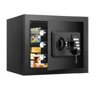 Petit coffre-fort ignifuge de 1,9 cube pour la maison, coffre-fort numérique ignifuge étanche avec touches du clavier et système d'alarme, coffre-fort ignifuge antivol pour documents