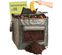 Petit composteur de jardin 85 l - Résistant aux intempéries - Particulièrement robuste - Avec valve d'aération et de remplissage - Composteur rapide pour les déchets de cuisine et de jardin