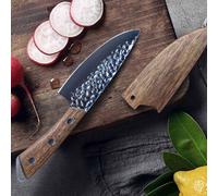 Petit couteau de cuisine très élégant, modèle "Hammerschlag". C'est un couteau polyvalent, maniable et tranchant, avec un étui en bois
